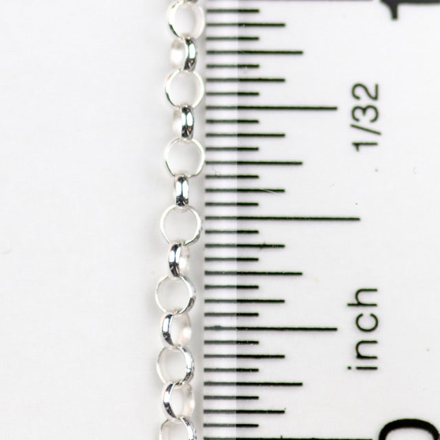 Sterling Silver 3mm Rolo Chain Made with 0.4mm Diameter Wire
