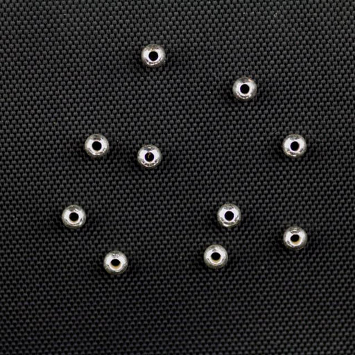 Sterling Silver 2.5mm Smooth Round Seamless Light Weight Bead with .9mm Hole