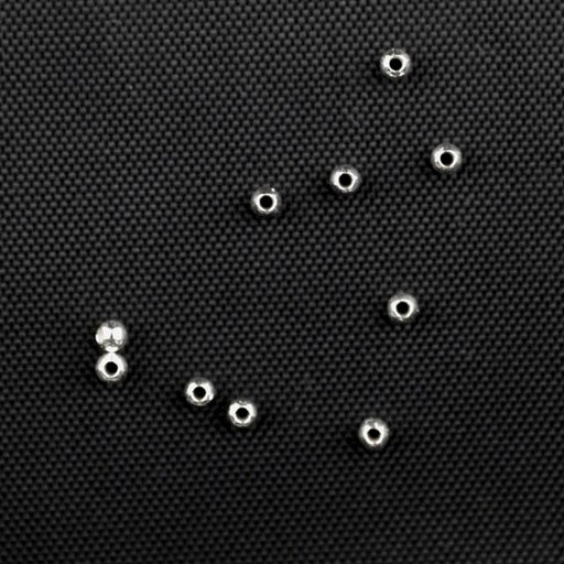 Sterling Silver 2mm Smooth Round Seamless Light Weight Bead with .8mm Hole