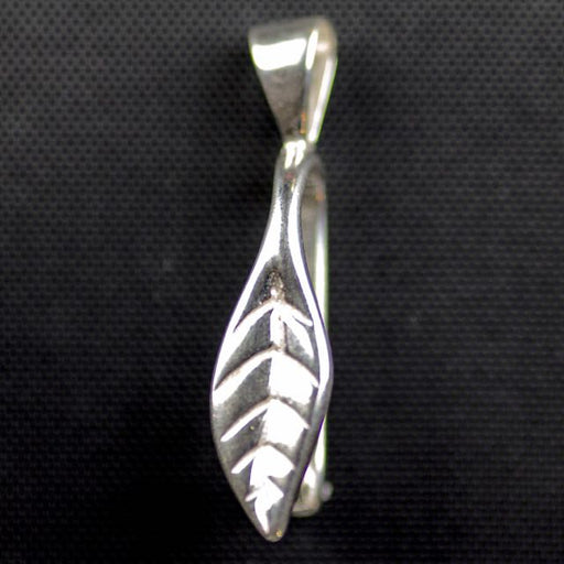 2 Pcs Silver Large Fancy Pinch Bail 25mm Long , Silver Plated Over Cop