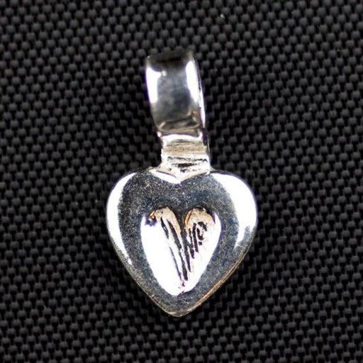 Sterling Silver Heart Bail - Glueing (15mm x 8mm ; Loop ID 2.3mm)