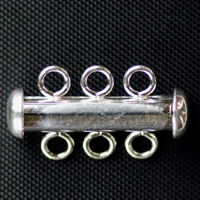 Sterling Silver 12mm x 21mm Tube Clasp with 3 Rings