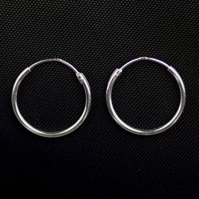 Sterling Silver Endless Tubular Hoop w/Hinged Wire - 1.25mm Tubing / 16mm OD