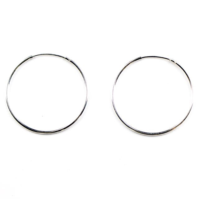 Sterling Silver Endless Tubular Hoop w/Hinged Wire - 1.25mm Tubing / 30mm OD