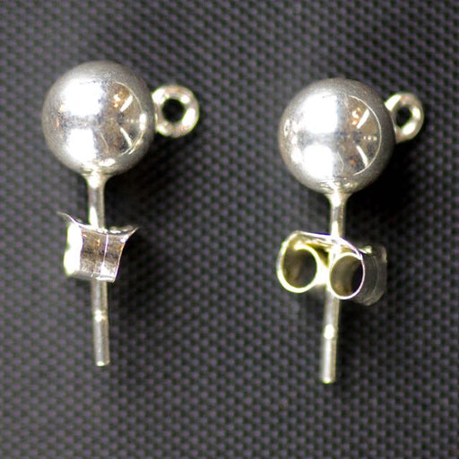 Sterling Silver 6mm Ball Post w/ Open Ring