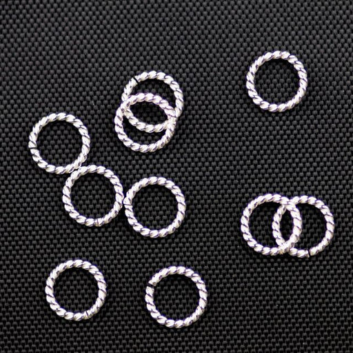 Sterling Silver 19 gauge .036"/6mm OD Jump Ring Twisted - Open