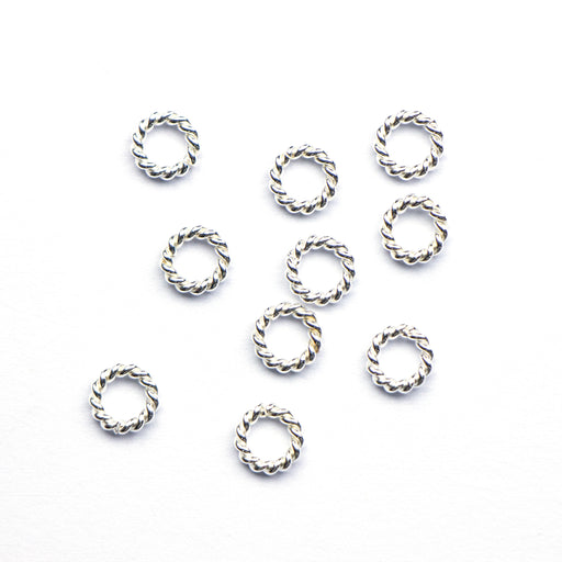 Sterling Silver 17 gauge .48mm/6mm OD Twisted Jump Ring - Open