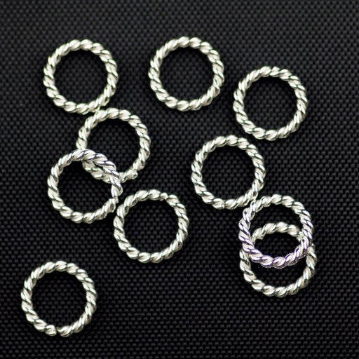 Sterling Silver 17 gauge .048"/8mm OD Jump Ring Twisted - Open