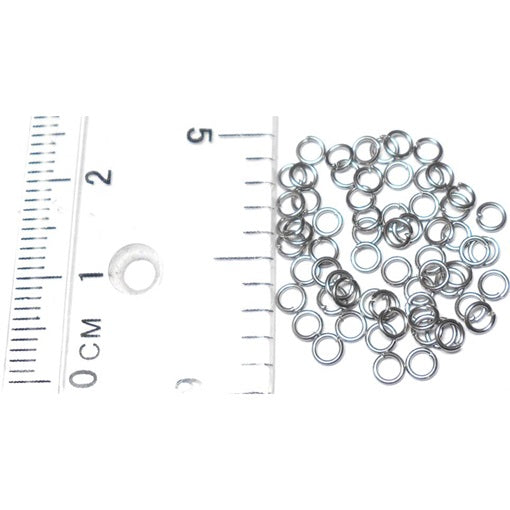 24awg(0.5mm) 1/16in. (2.0mm) ID  4.0AR Machine Cut Stainless Steel Jump Rings