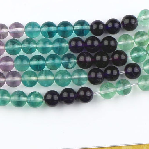 8mm Round Banded FLOURITE - 8 inch Strand