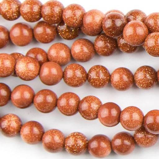 6mm Round GOLDSTONE - 8 inch Strand