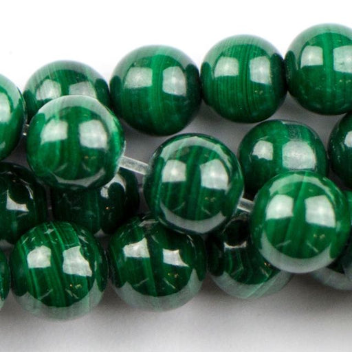 6mm Round MALACHITE - 8 inch Strand