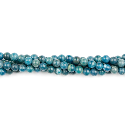 6mm Round Matte Blue APATITE - 15-16 inch Strand