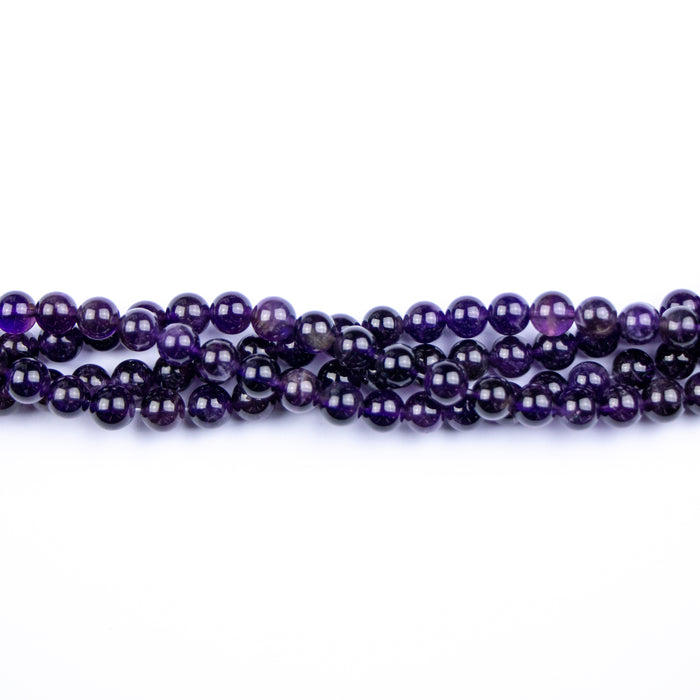 8mm Round AMETHYST - 8 inch Strand