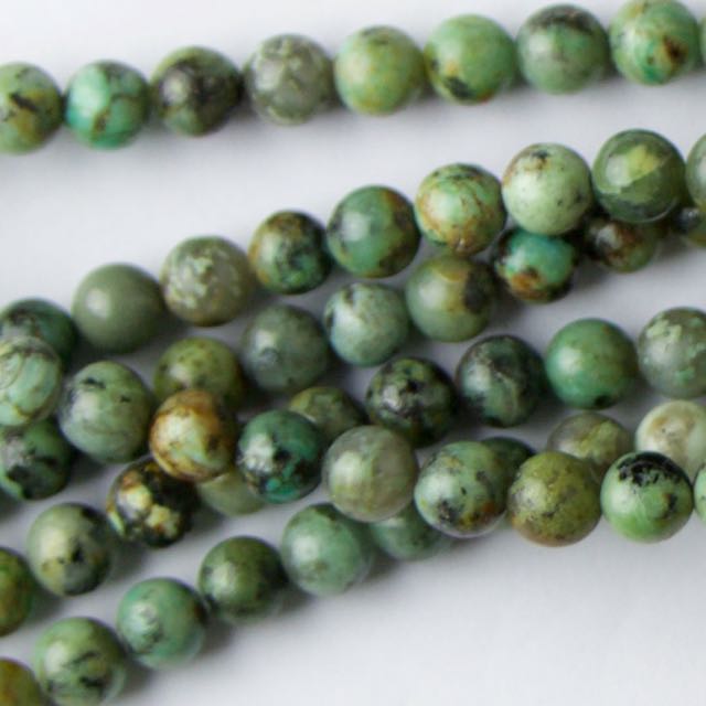 6mm Round AFRICAN TURQUOISE - 8 inch Strand