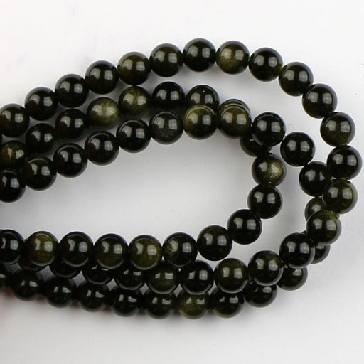 6mm Round GOLDEN OBSIDIAN - 8 inch Strand