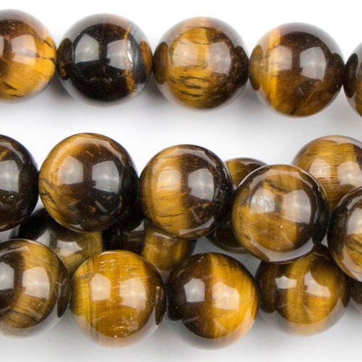 10mm Round TIGER EYE - 8 inch Strand