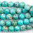 8mm Round AQUA (Dyed) IMPRESSION JASPER - 8 inch Strand