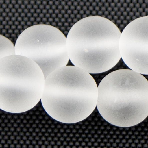 6mm Round Matte CRYSTAL QUARTZ -  8 inch Strand