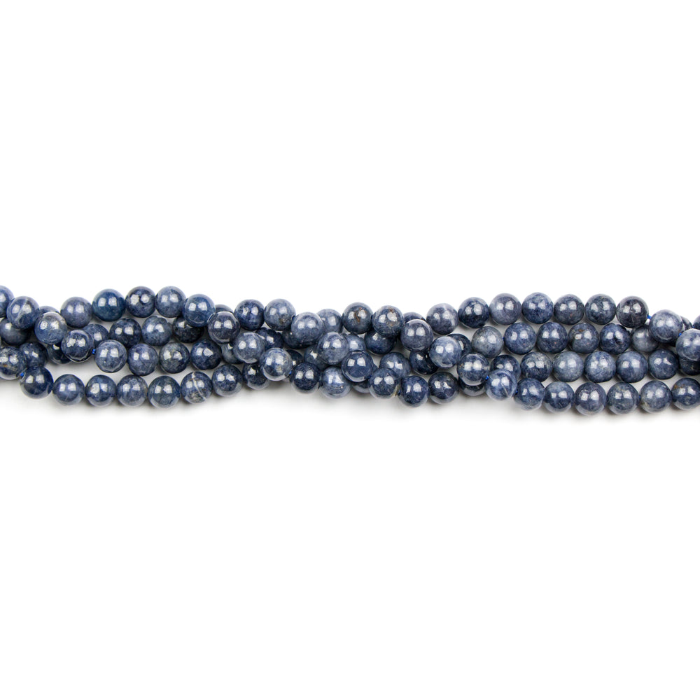 6mm Round Blue SAPPHIRE - 8 inch Strand