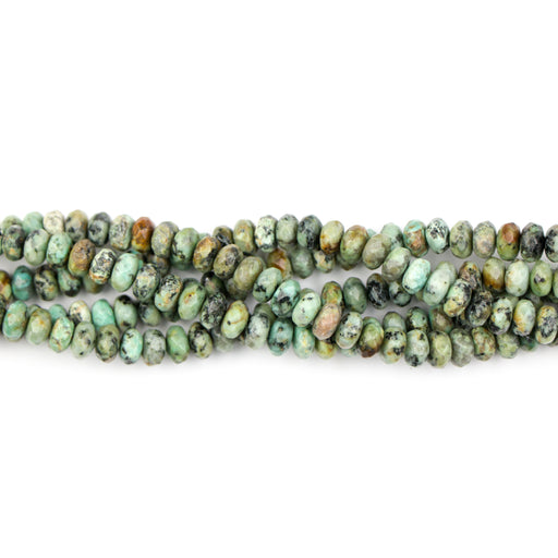 8mm Faceted Rondelle AFRICAN TURQUOISE - 8 inch Strand