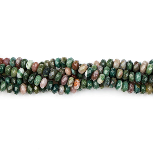 8mm Faceted Rondelle FANCY JASPER - 8 inch Strand