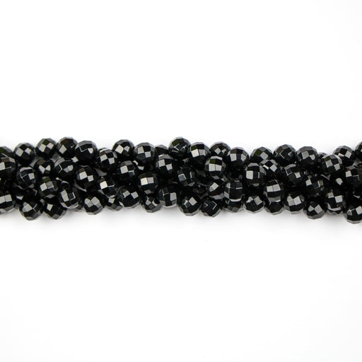 8mm Round Faceted ONYX - 8 inch Strand