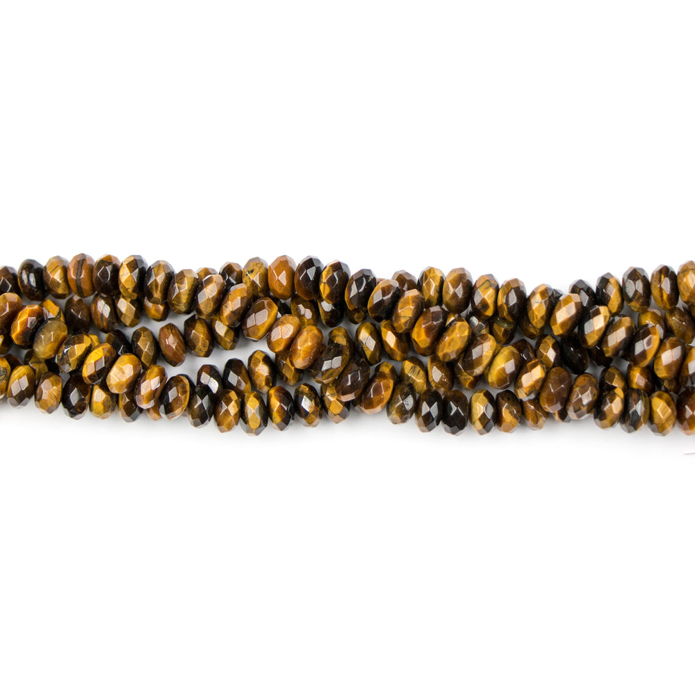 8mm Faceted Rondelle TIGER EYE - 8 inch Strand
