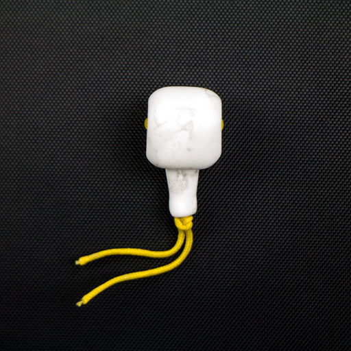 12mm Matte WHITE HOWLITE Mala Bead Pendant