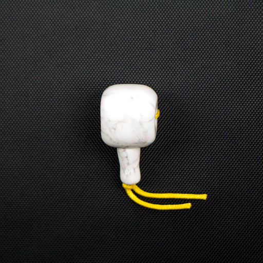 12mm WHITE HOWLITE Mala Bead Pendant