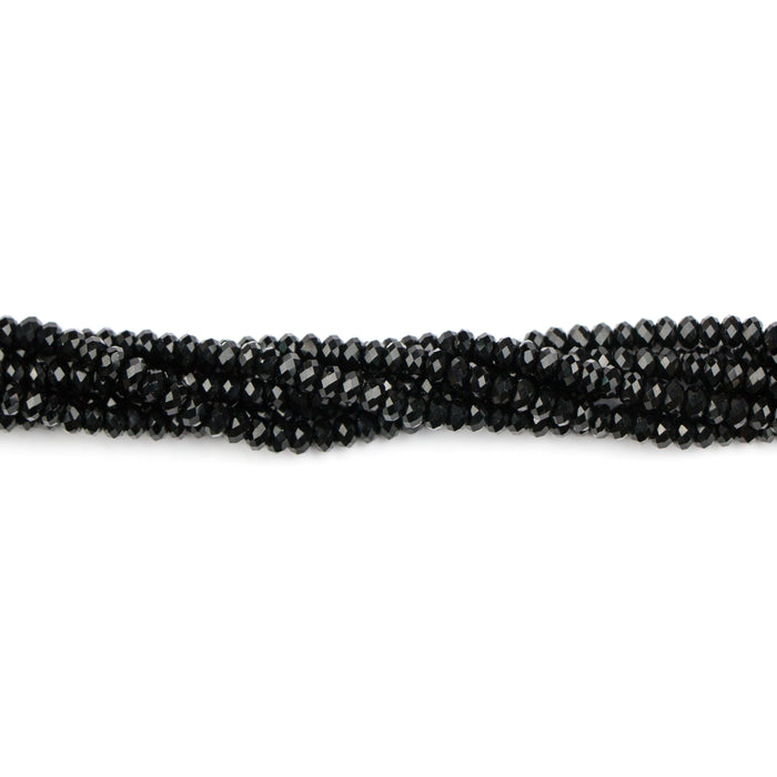 4mm Faceted Rondelle ONYX - 8 inch Strand