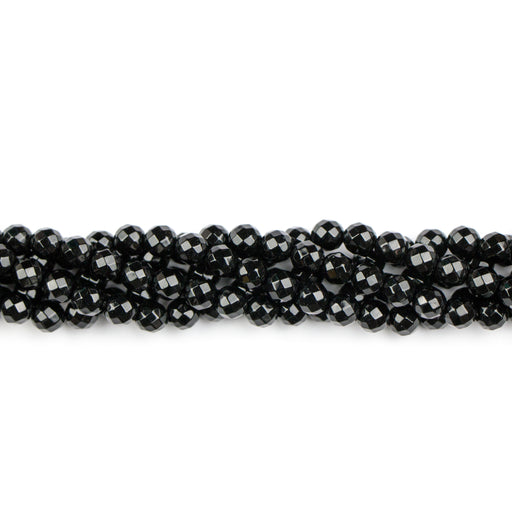 6mm Faceted Round ONYX - 8 inch Strand