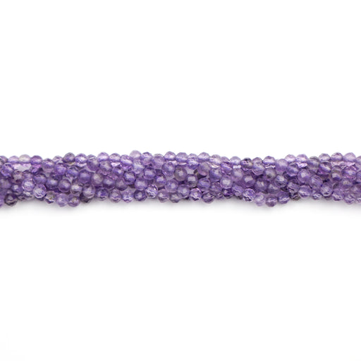 2mm Faceted Round AMETHYST - 15-16 inch Strand