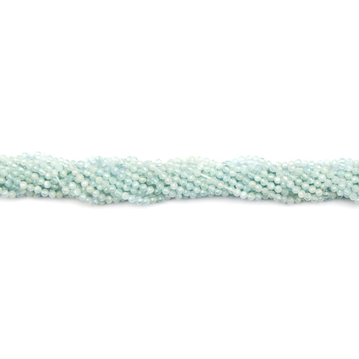 2mm Faceted Round Aquamarine - 15-16 inch Strand