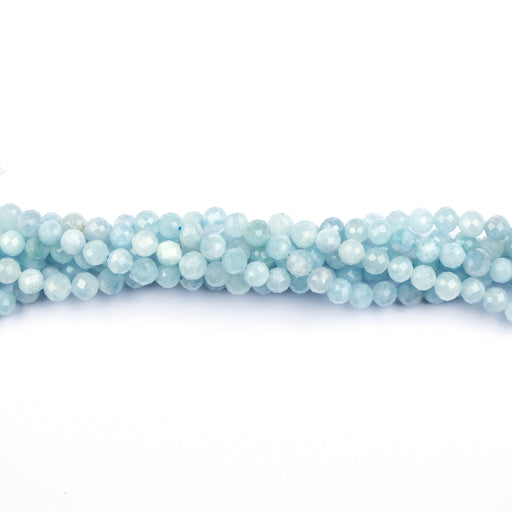 6mm Faceted Round AQUAMARINE (A Grade) - 8 inch Strand