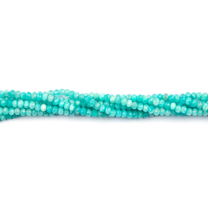 4mm Faceted Rondelle AMAZONITE (AA Grade) - 8 inch Strand