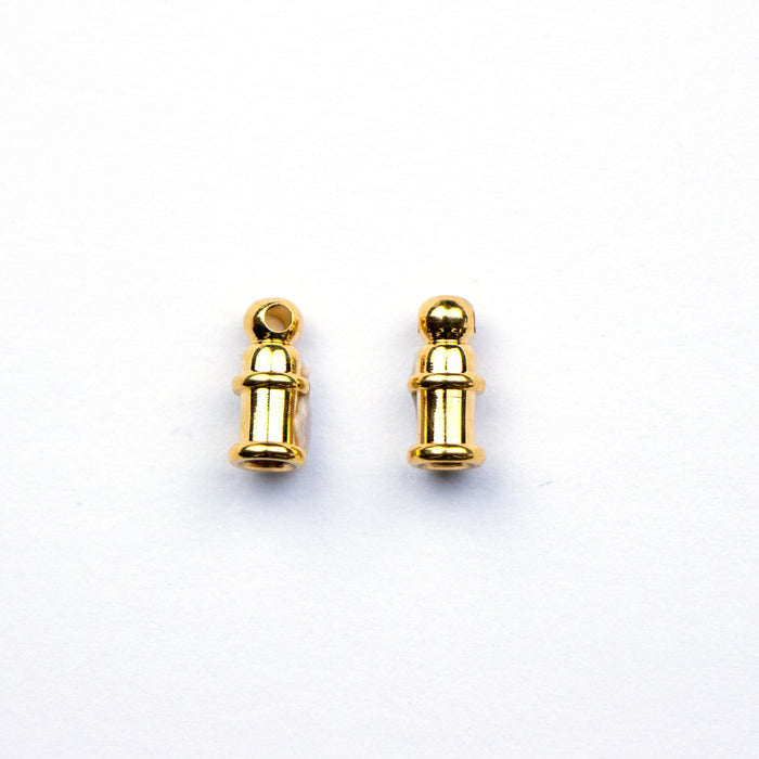2mm ID Pagoda Cord End Cap - Gold
