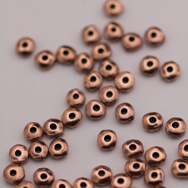 5mm NUGGET HEISHA Beads (1.25mm ID) - Antique Copper Plate