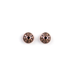7mm Dotted Spacer Bead - Antique Copper Plate