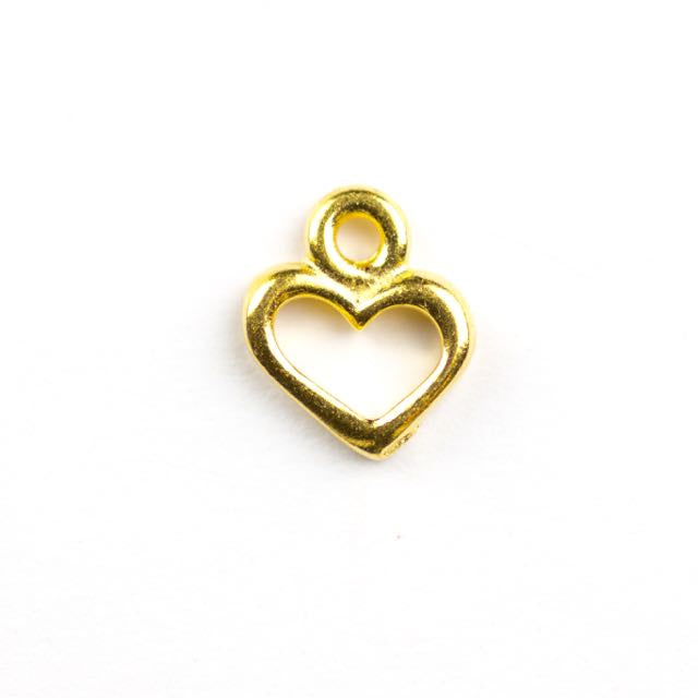 Open Heart Charm - Gold Plate