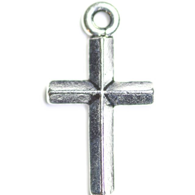 Classic Cross Charm - Antique Silver Plate