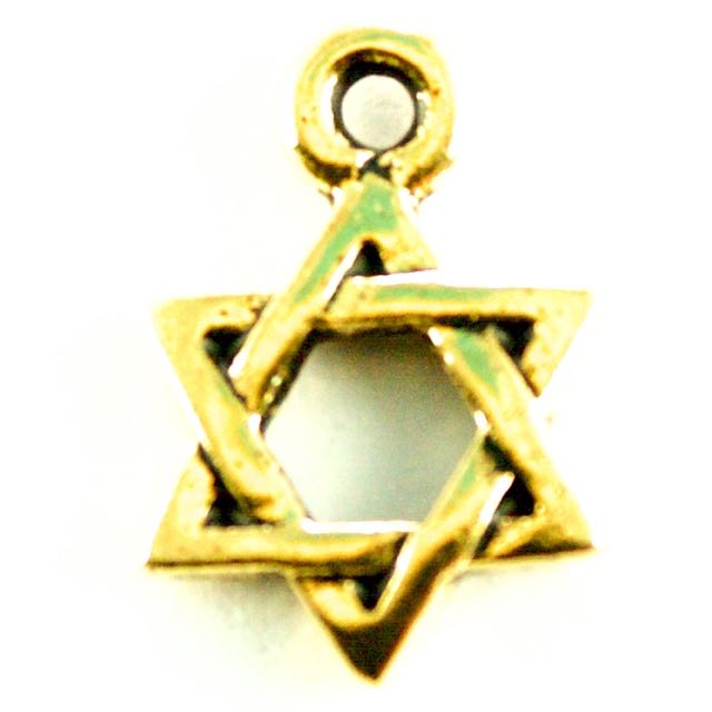 Star of David Charm - Antique Gold Plate