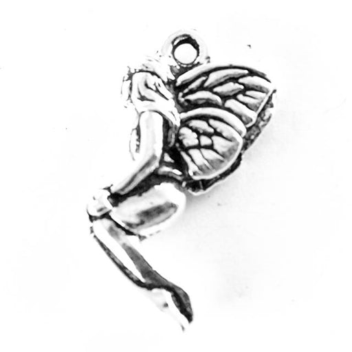 Leaf Fairy Charm - Antique Silver Plate