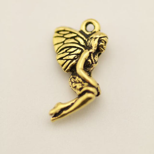 Leaf Fairy Charm - Antique Gold Plate