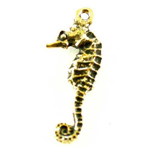 Seahorse Charm - Antique Gold Plate