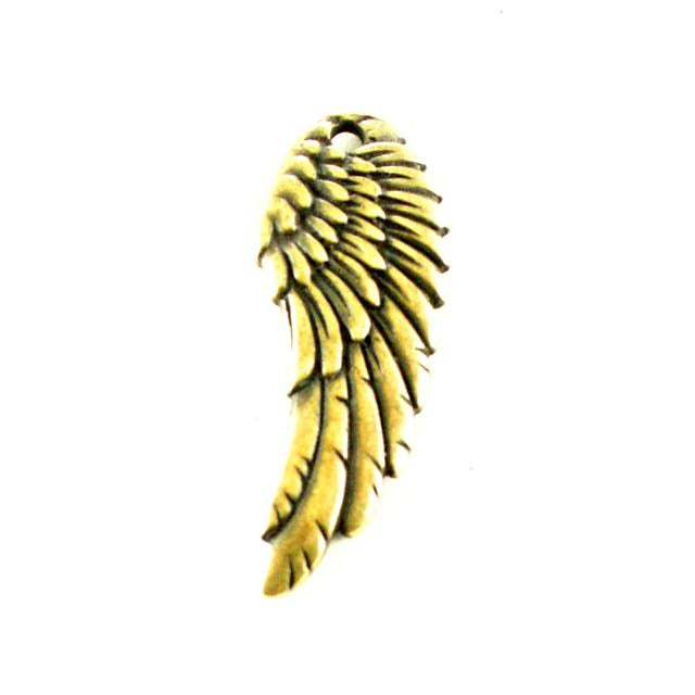 Wing Charm - Oxidized Brass