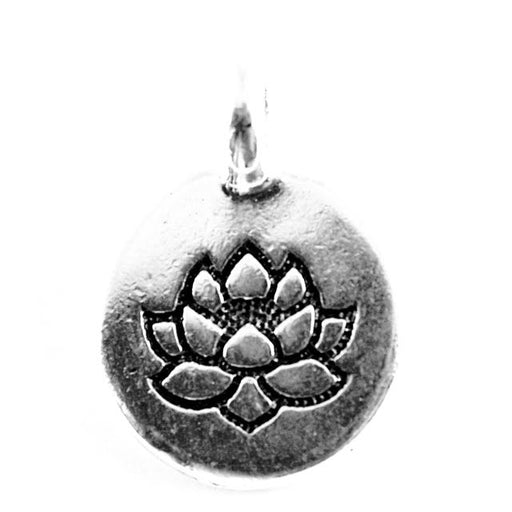 Lotus Charm - Antique Silver Plate
