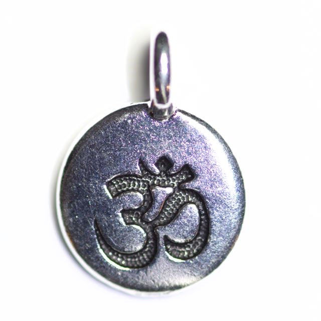 OM Charm - Antique Silver Plate