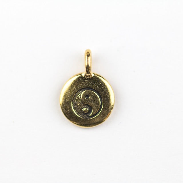 Yin Yang Charm - Antique Gold Plate
