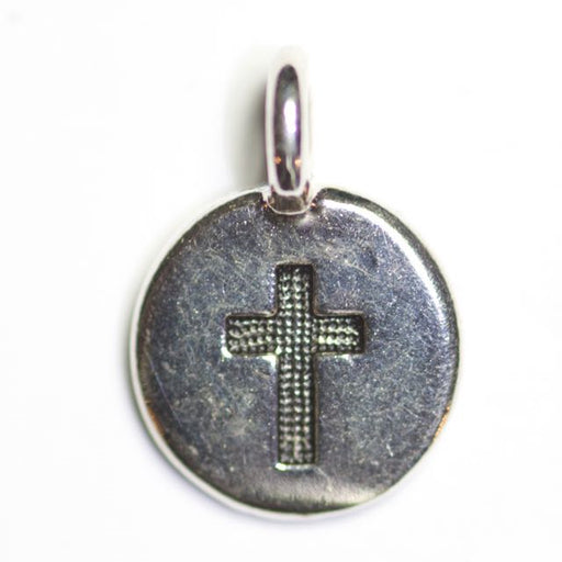 Cross Charm - Antique Silver Plate